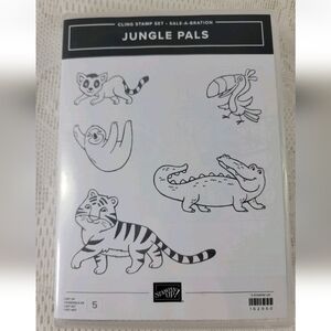 NEW Stampin' Up! JUNGLE PALS Cling Stamp Set Bird Sloth Alligator